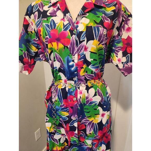 1980's Vintage HAWAIIAN Print Womens Floral Maxi Skirt w/Top 2 Piece Outfit - Picture 11 of 12